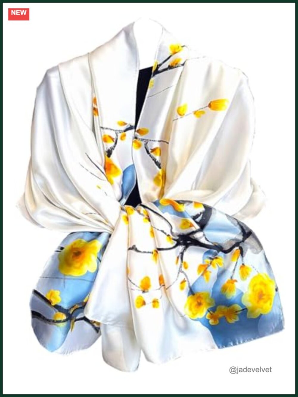 Elegant Satin Long Scarf Shawl for Women Formal Evening Gown